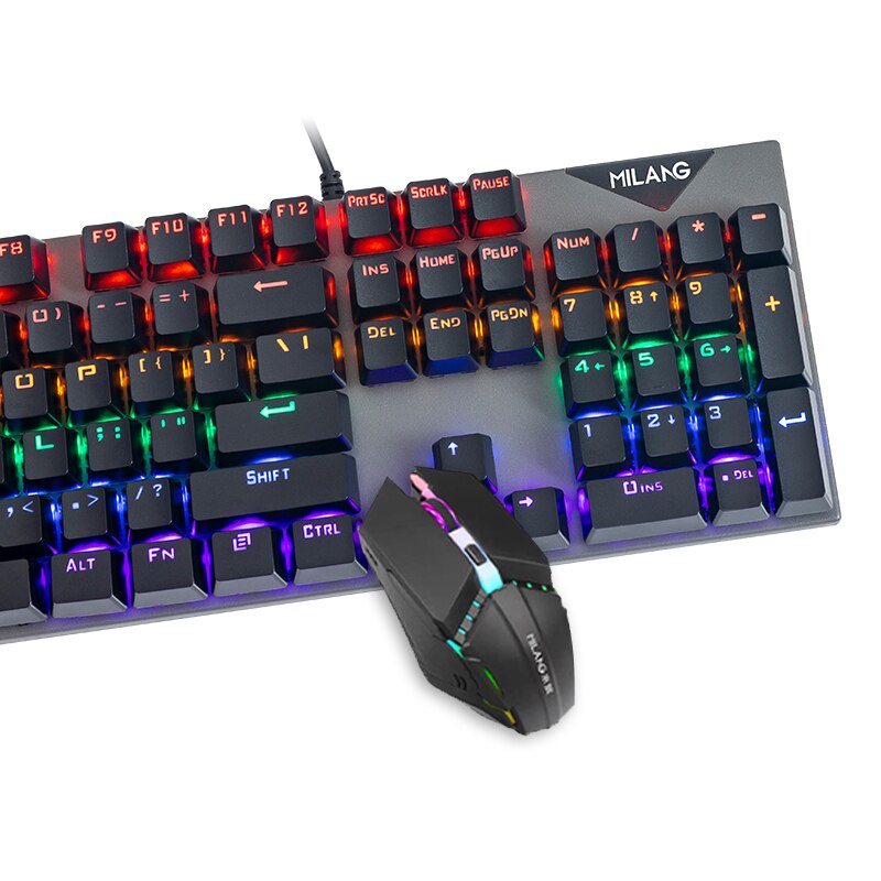 Gaming Keyboard and Mouse Mechanical Feeling USB Wired 104 Keys Keyboard Gaming Mouse Set for Game PC Laptop Computer