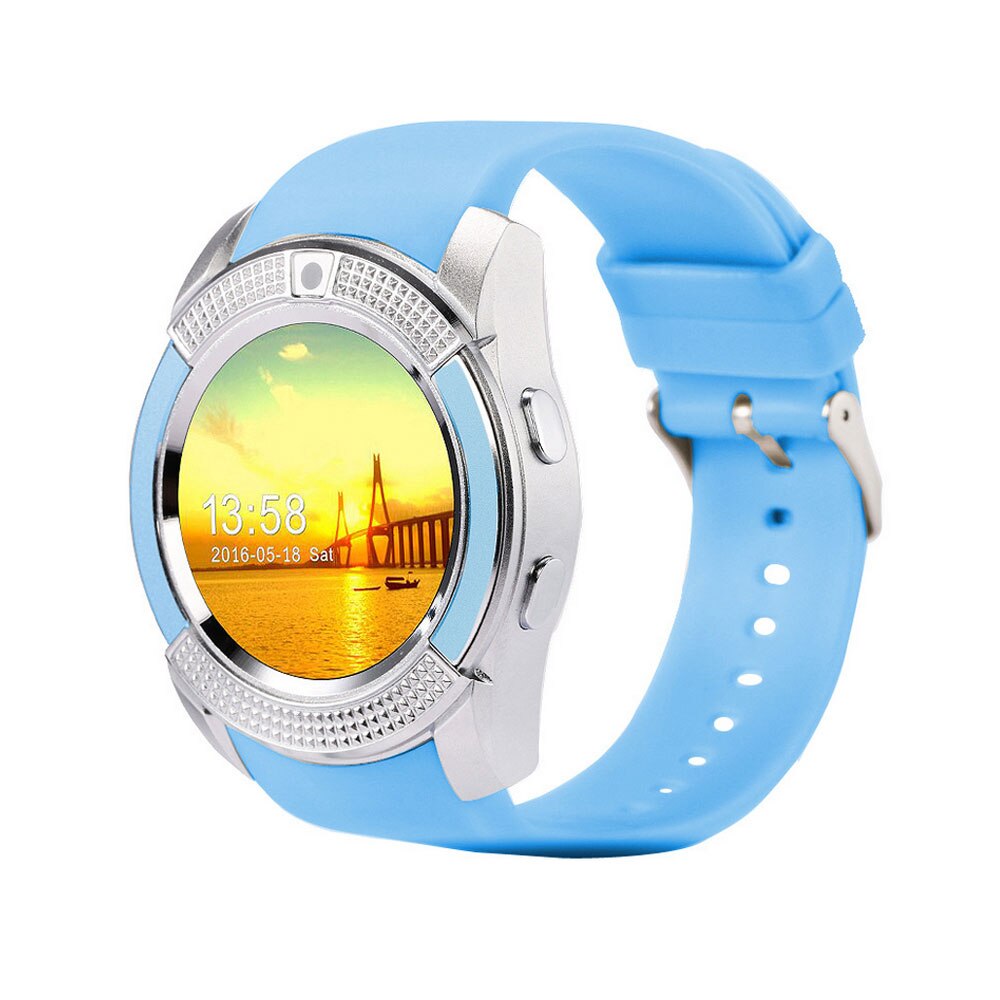 nouvelle montre-bracelet d'écran tactile de montre intelligente de Bluetooth avec la fente d'appareil-photo/carte SIM, montre intelligente imperméable M2 A1 VS DZ09 X6: Bleu