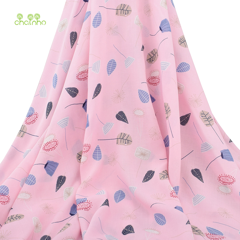 Chainho, sommerbeklædningsstof / lyserød blomstermønster / imiteret silke / nederdel / kjole / skjorte materiale / halv meter 50 x 140cm