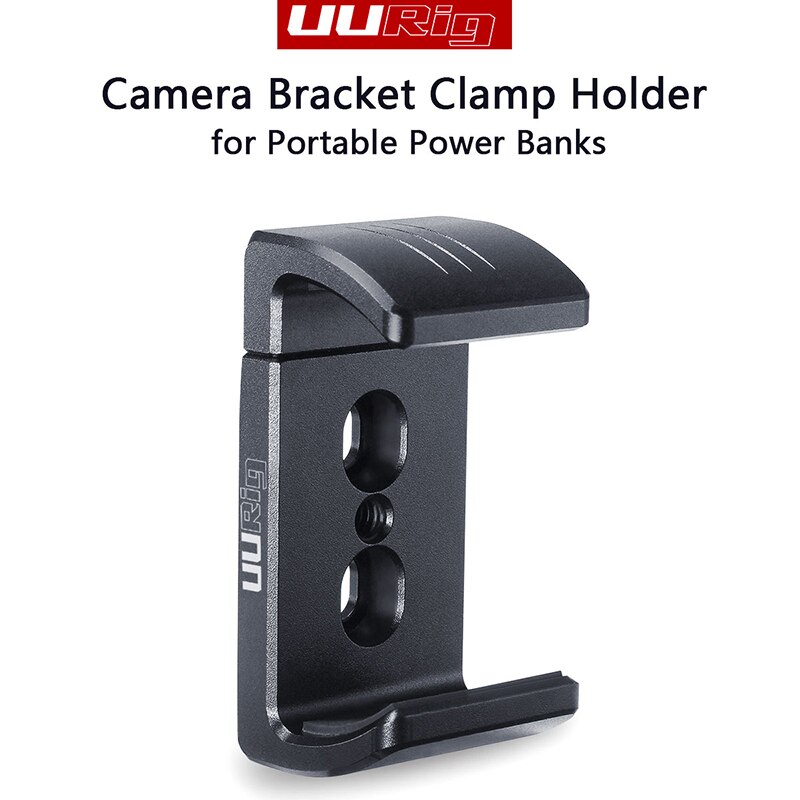 UURig R010 Power Bank DSLR Camera Kooi Bracket Klem Houder Draagbare Aluminium Legering Mobiele Telefoon Uitschuifbare Clip met 1/4 Schroef