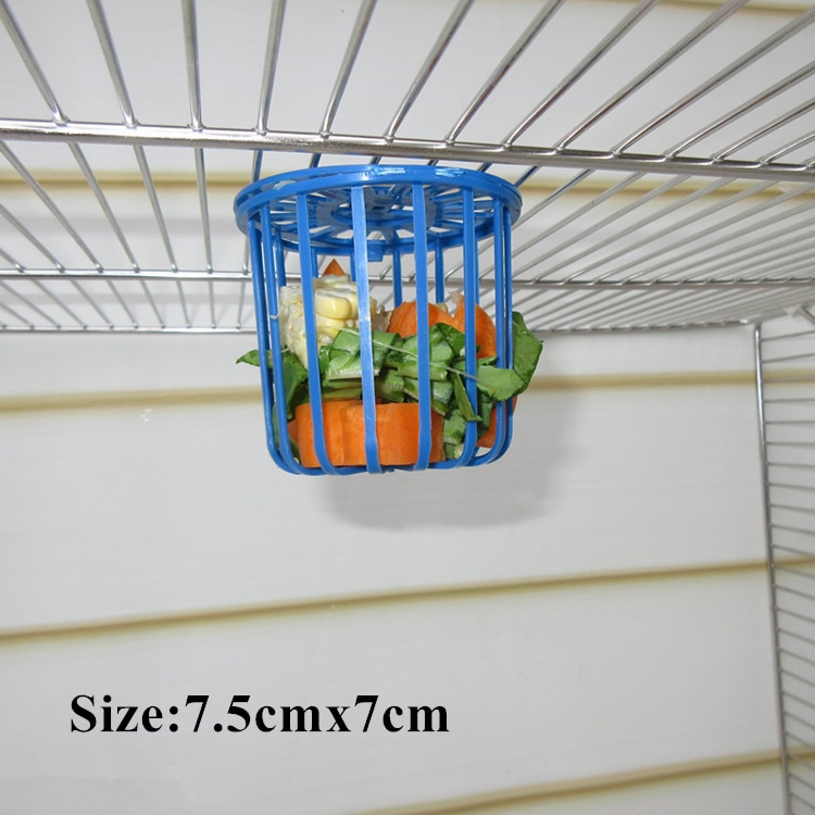 Bird Parrot Feeder Cage Fruit Vegetable Holder Cage Accessories Hanging Basket Container Toys Pet Parrot Feeder Cage Supplies