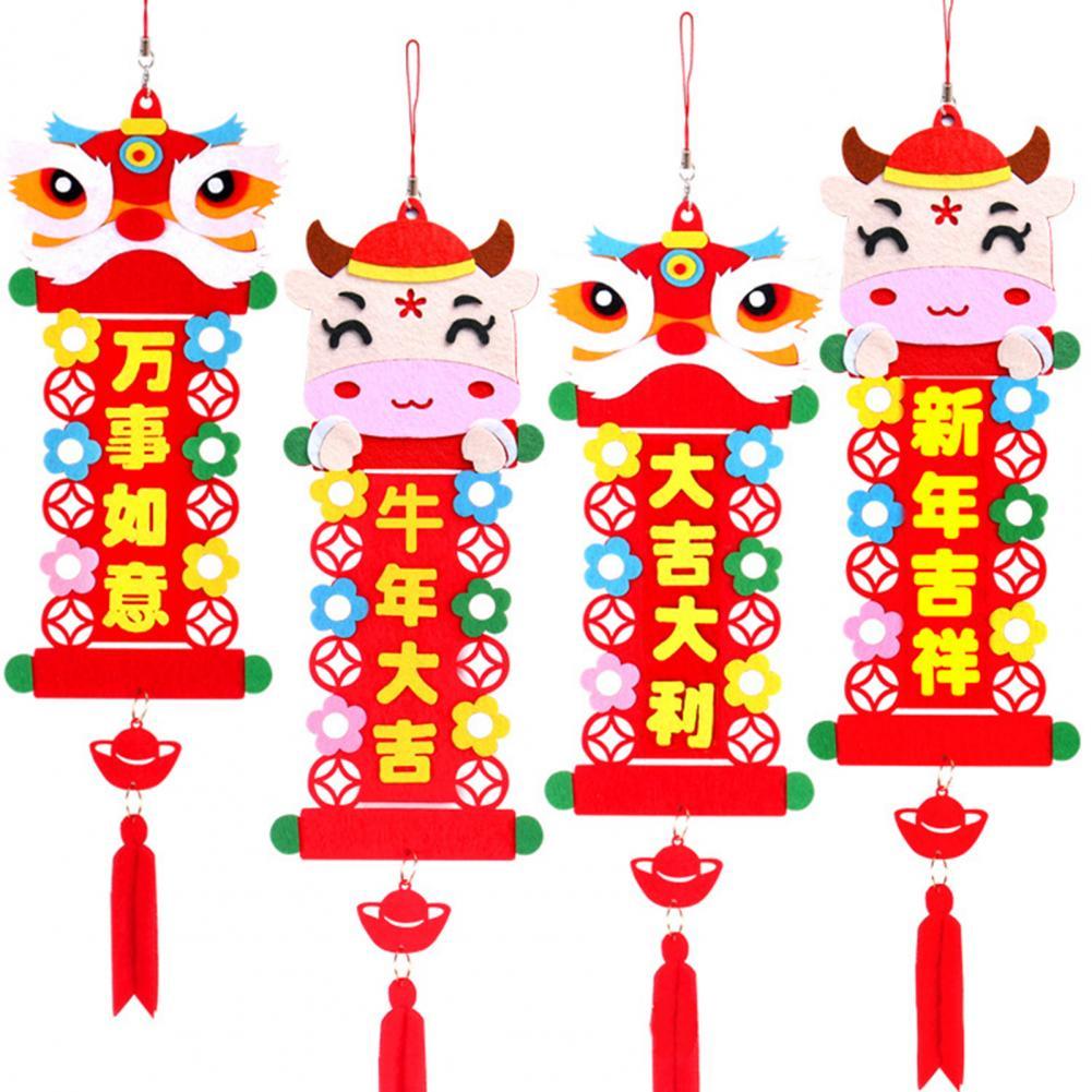 Chinese Style Non-woven Kids Handmade Crafts Chinese DIY Chinese Year Decoration Pendant Kit Home Decor Office Decor
