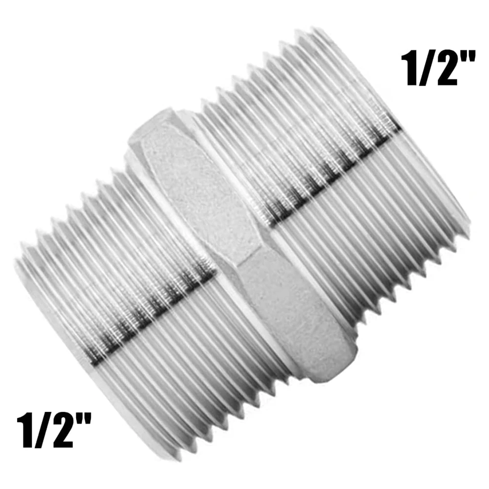 Duschschlauch verlängern Duschanschluss für extra langen Schlauch, Edelstahl-Duschverlängerung, universeller 1/2" BSP-Stecker auf Stecker-Adapter