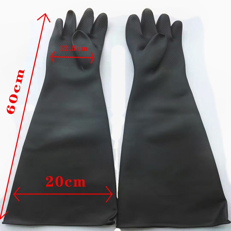 HOLDWIN zwart Zuur en alkali weerstand corrosiebestendigheid zuurbestendig handschoenen Zand blaster handschoenen 60*20cm
