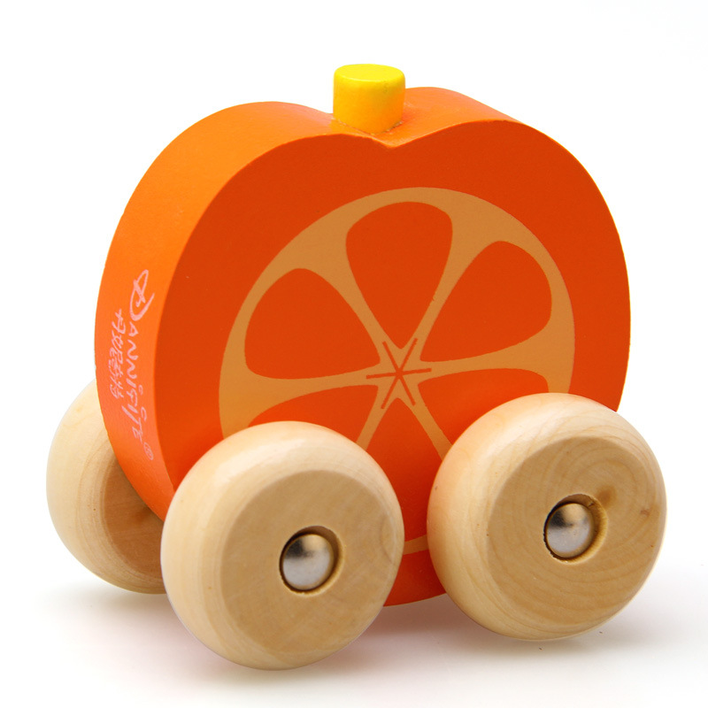 Kinder Holz Tier Zug Modell Schiebe Push-pull Auto Obst Warenkorb Visuell Für Kleinkind Inspirierende Kid Nette pluzzles: 2