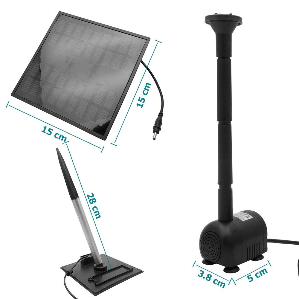 150mm Solar Panel Powered Water Feature Pump Garden Pool Pond Aquarium Fountain Universal