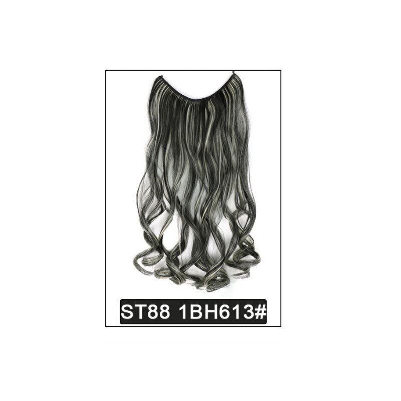 22 pouces femmes vague Extensions de cheveux Secret cheveux Extension bande synthétique naturel caché Secret Invisible fil cheveux pièce sans pince: A1