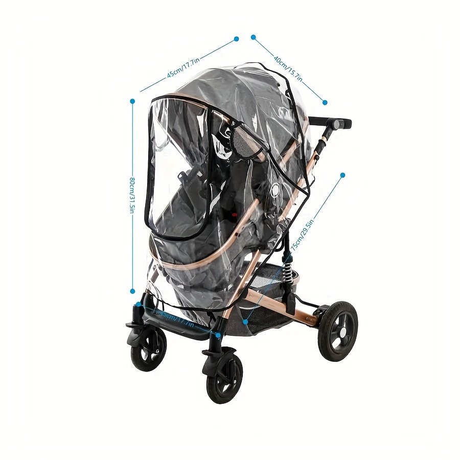 Windproof Plastic Stroller Rain Cover, Youngsters Umbrella Protector, Warm Raincoat for Carts for Rainy Season