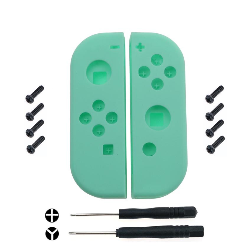 1 Pair Controller Kit di Riparazione Alloggiamento Della Copertura Borsette per il Caso di Nintendo Interruttore Joy-Con FAI DA TE In Plastica di Copertura Controller Cacciavite vite: X-X light green