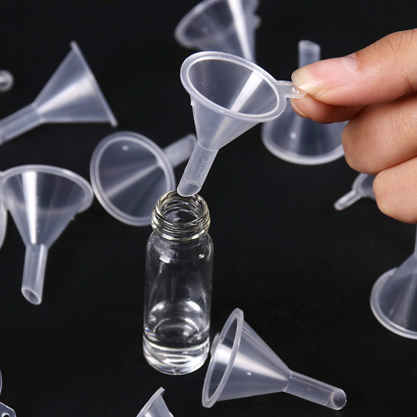 10 Stuks Kleine Plastic Trechter Mini Vloeibare Olie Trechters Labs Specialiteit Tool School Student Experimentele Praktijk Levert