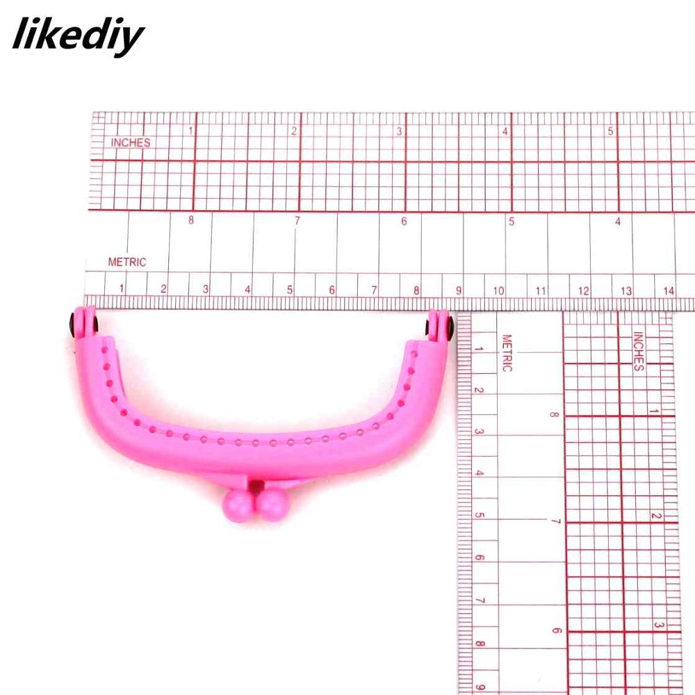 10 Pcs/Lot 8.5 CM Candy Color Arc Resin Plastic Purse Frame With Hole Kiss Clasp Lock DIY Bag Accessories
