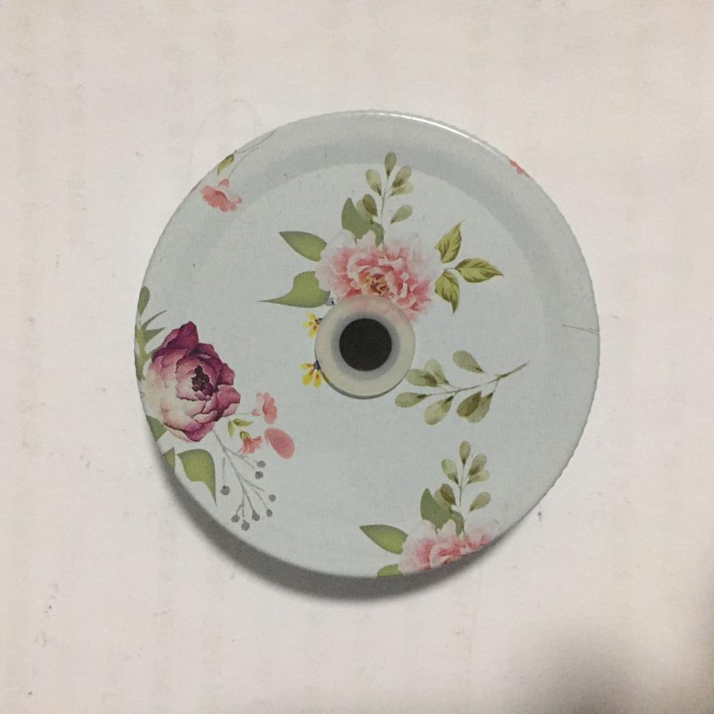 Couvercle de bouteille à boisson, couvercles de pot à boire avec trou de paille, couvercles de pot à boire avec motif imprimé, pour mariage, couvercle pour fête de bébé en plumyl: Champagne
