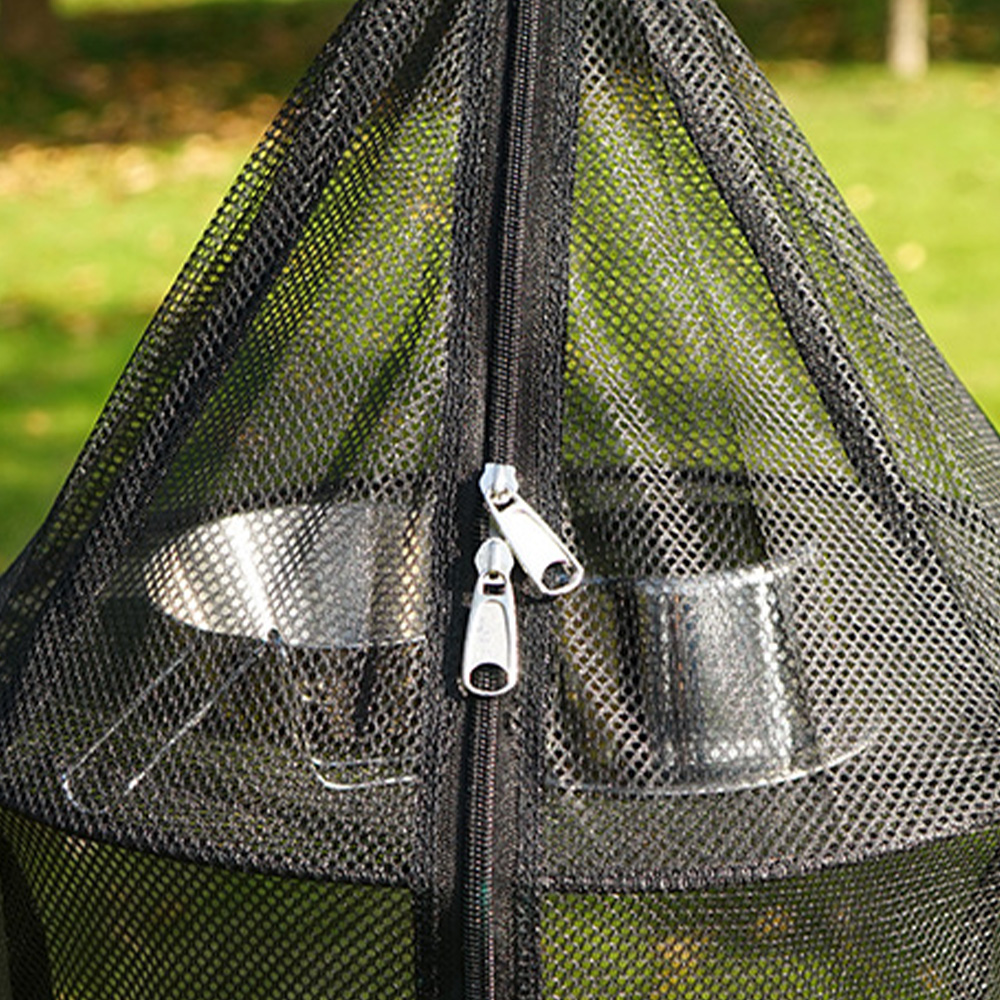 Driedimensionale hangzak, kruidendroogrek, opvouwbaar visnet, droogrek, bloemenhanger, visnet met ritsen