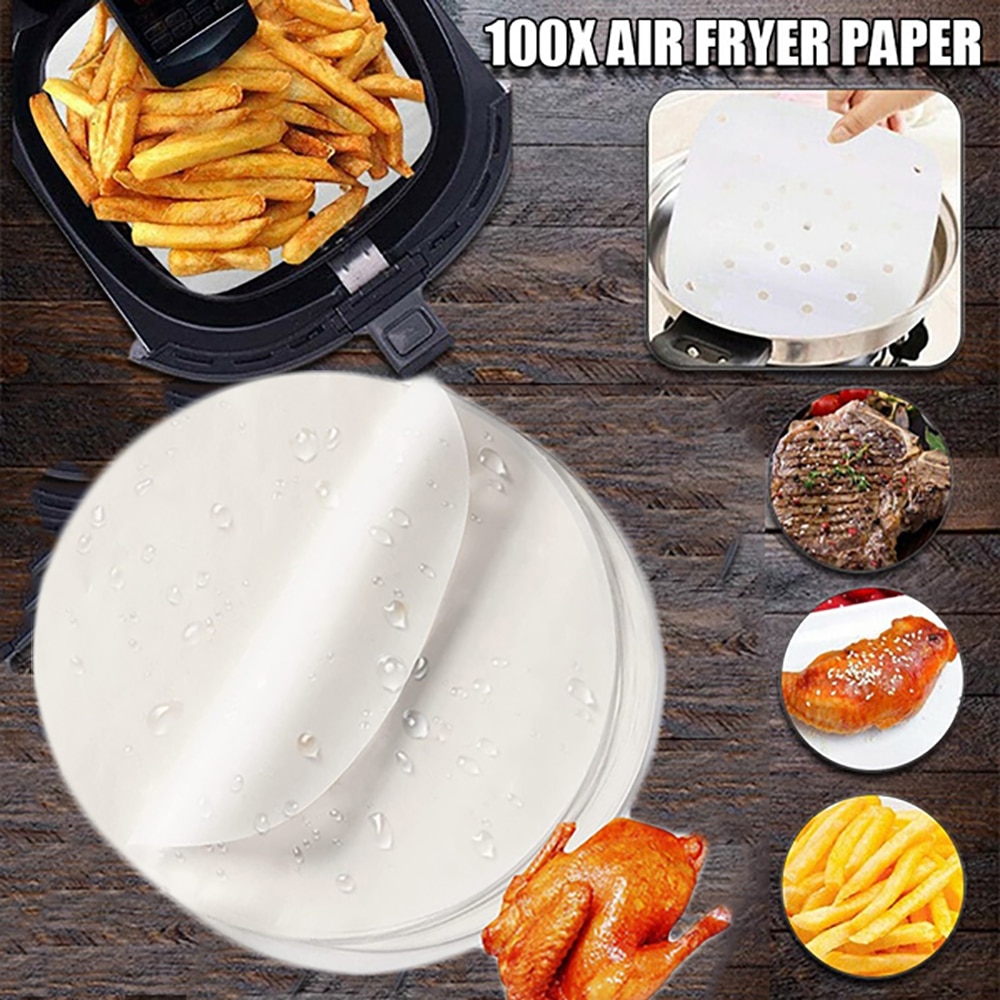 18cm-28cm 100pcs Round Baking Paper Circle Parchment Paper Liner BBQ Oven Patty Hamburger Paper Cake Non-Stick Baking BBQ Tool