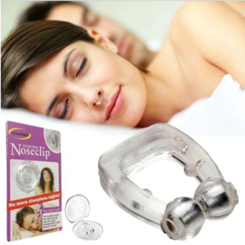 Silicone Magnetische Anti Snore Stop Snurken neus Clip Slaapapneu Apparaat Slapen Aid Lade Night Guard met Case