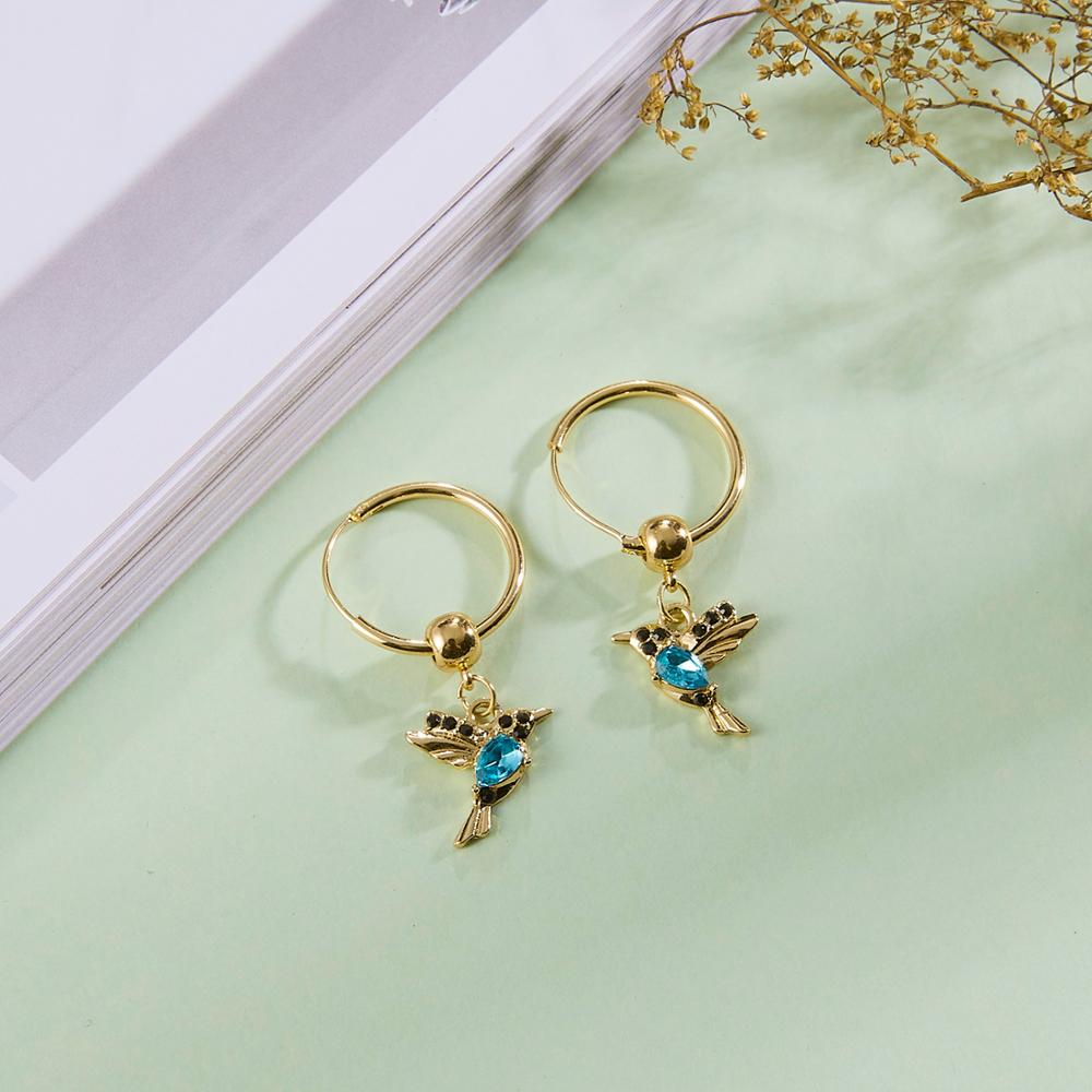 1 paar Einzigartige Lange Tropfen Ohrringe Vogel Anhänger Quaste Kristall Anhänger Kolibri Ohrringe Damen Schmuck für Jubiläum Party
