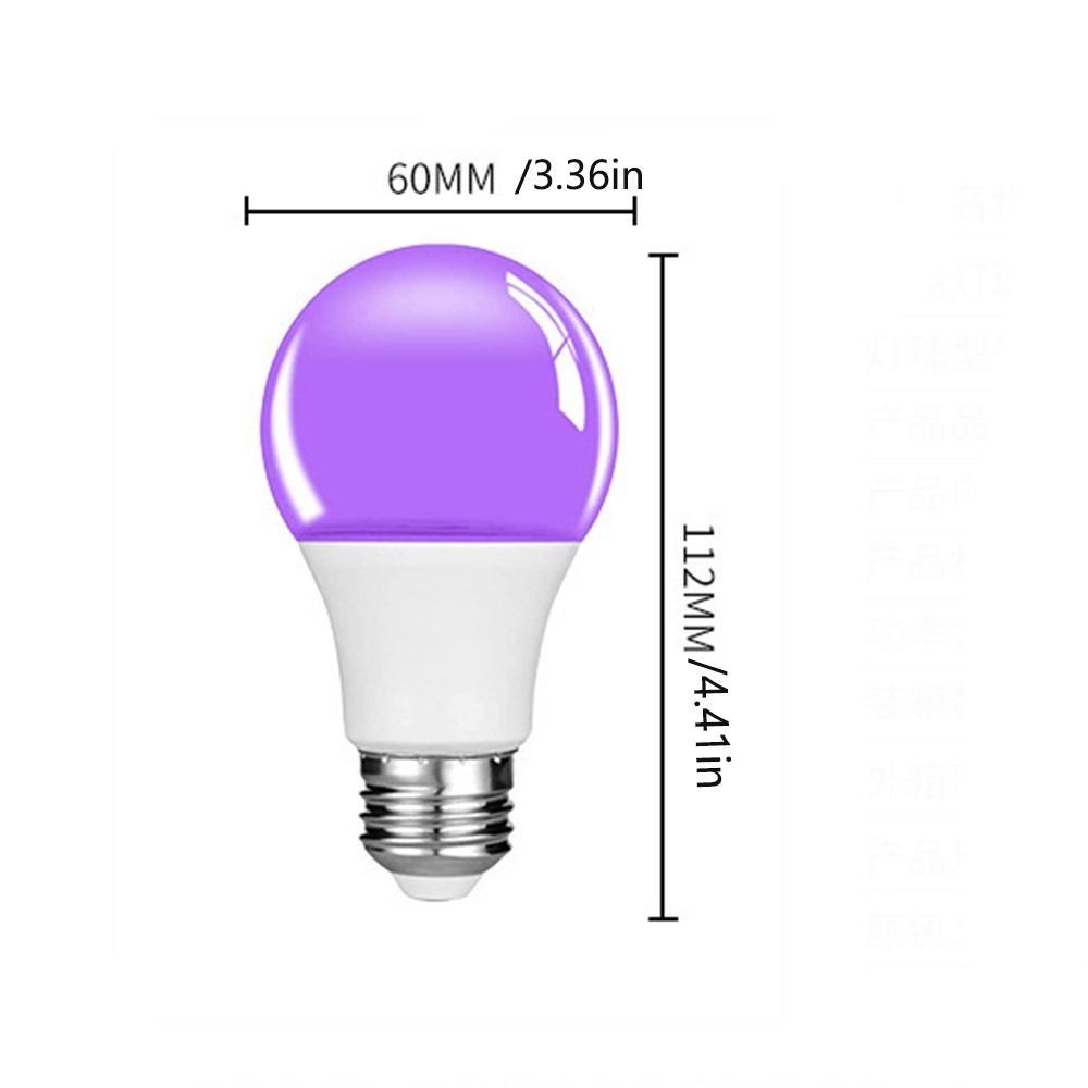 Lámpara ultravioleta de luz negra, bombilla UV púrpura 360, bombillas de luz UV E27 de 10W, atmósfera, bombilla negra púrpura, decoración de barra