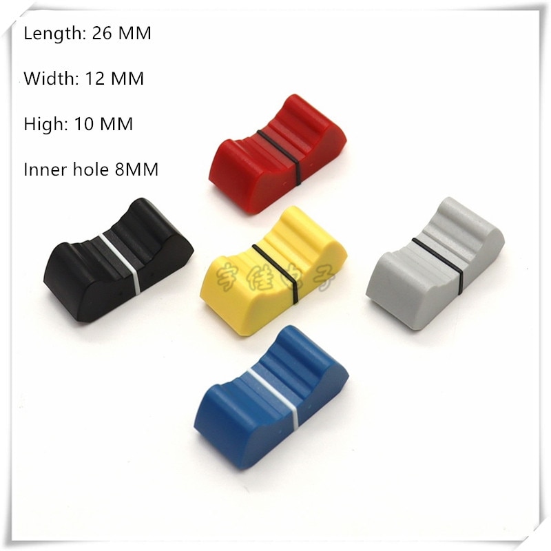 10 Piece 26×12×10MM straight slide potentiometer mixer push rod cap plastic console volume hat inner hole 8MM