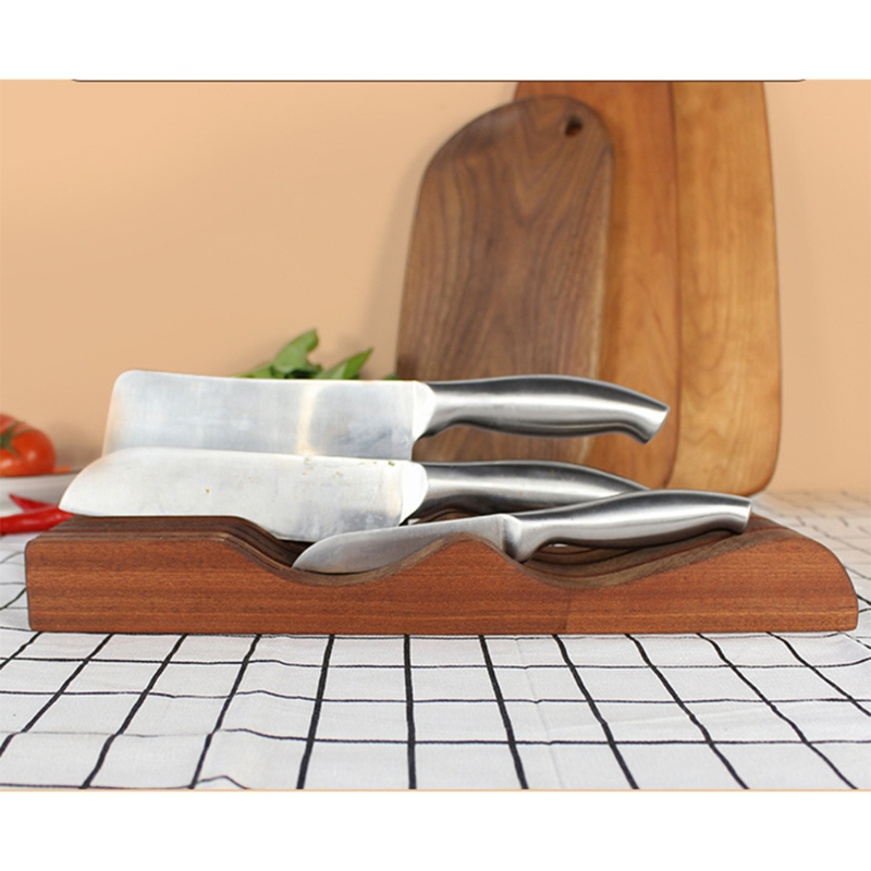 Ebony Knife Block Holder In-Drawer Knife Drawer Organizer Butcher Knife Storage Holder Rack Kitchen Tool