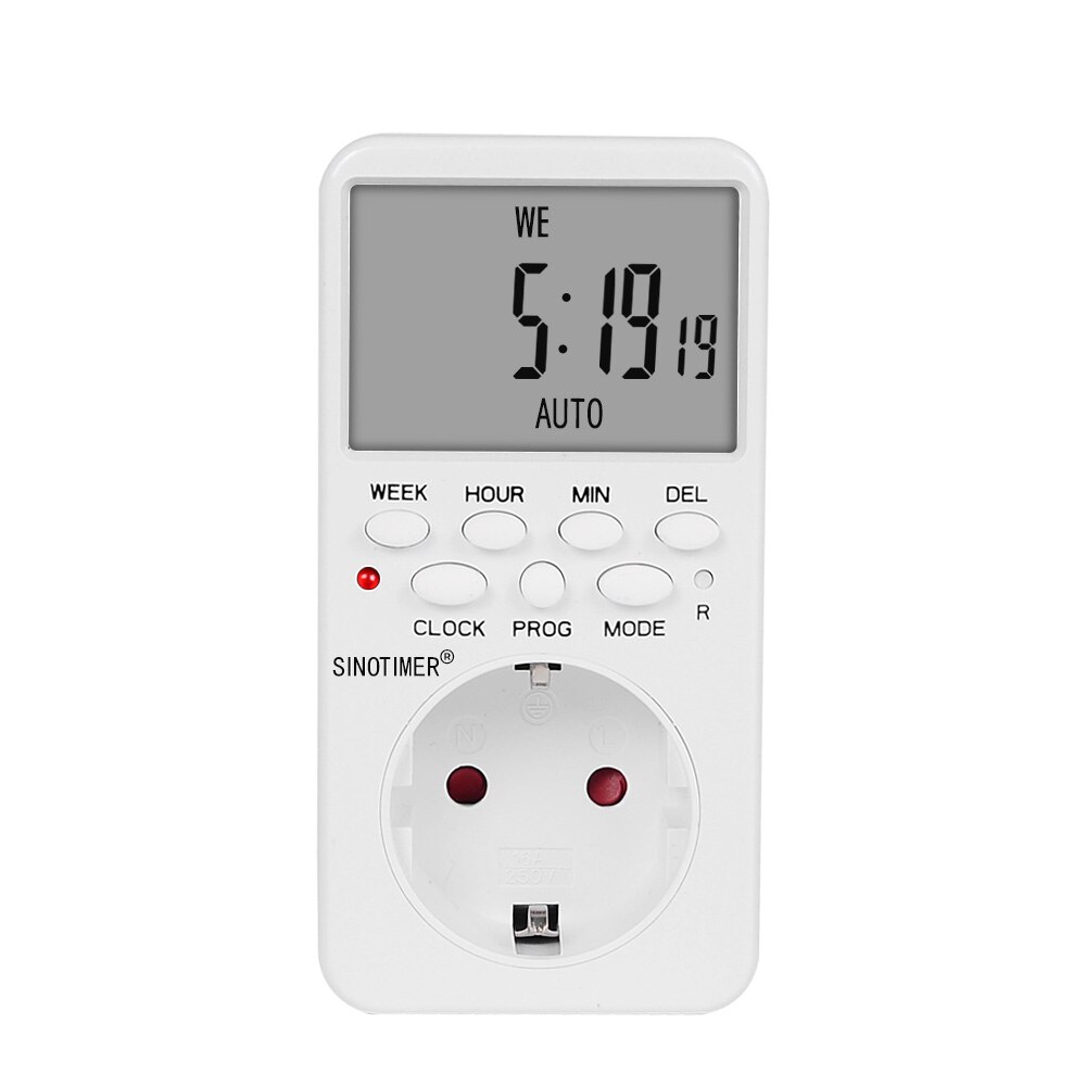 TM519 BR EU UK US IL IT 220V 110V Time plug Timer AC UK Plug Power Socket Timer Switch Outlet Time Clock Programmable Plug: EU Plug