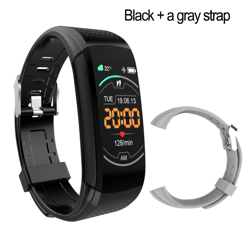 Per il Fitness Braccialetto Ip67 Impermeabile Inseguitore di Fitness Braccialetto Intelligente di Pressione Sanguigna Frequenza Cardiaca Elettronico Intelligente Della Vigilanza Della Fascia Per Lo Sport: Add a gray strap