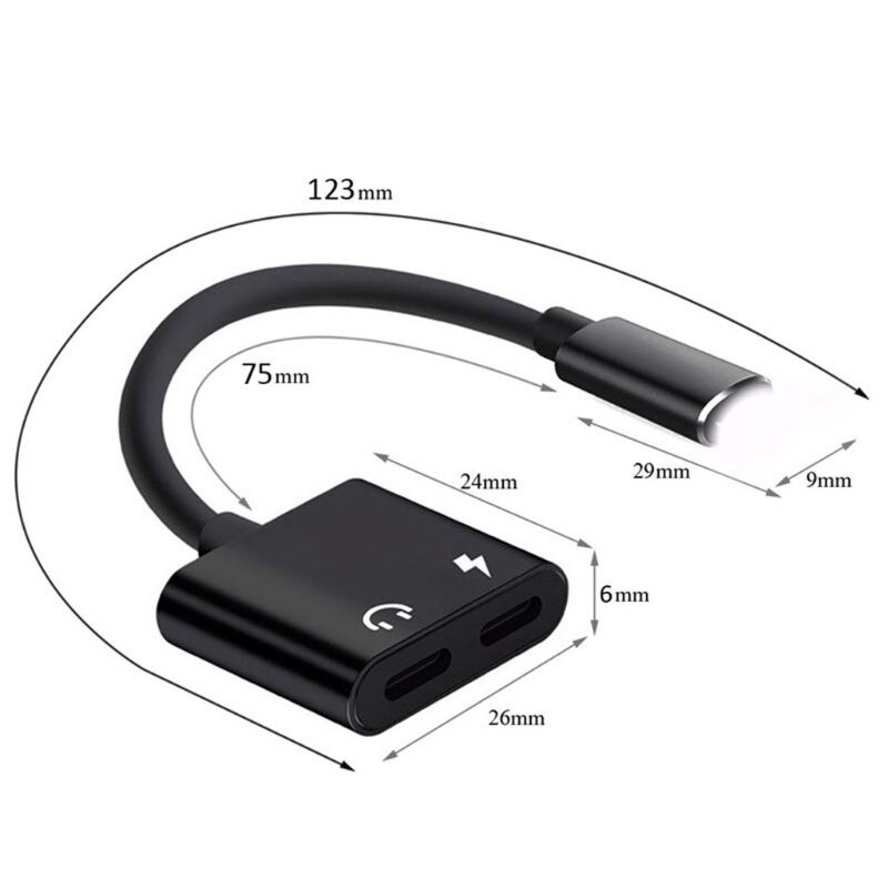 adapter 2 w 1 dla iPhone 7 8 plus X XS MAX konwerter splittera ładowania