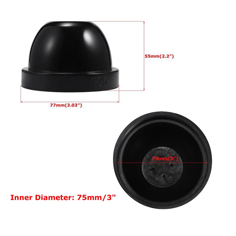 Oslamp 1 Pair HID/LED Headlight Housing Dust Covers Rubber Waterproof Dustproof Headlamp Seal Dust Cap Car Styling Accessories: 75mm