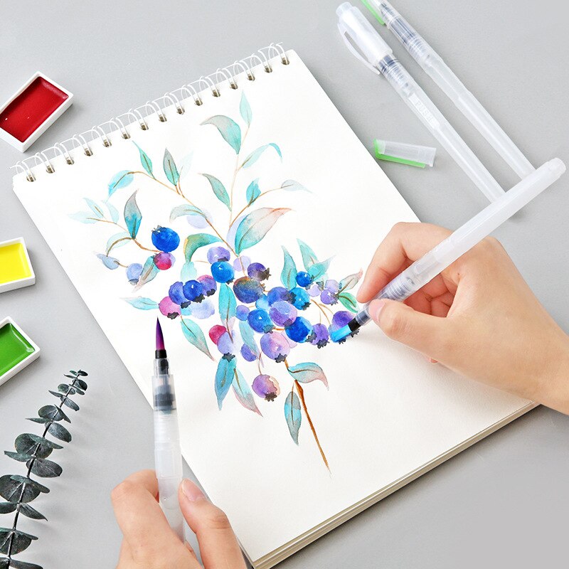 1/3/6 pelices recarregáveis pincel de tinta água cor escova de tinta macia aquarela caneta para pintura calígrafo arte suprimentos desenho