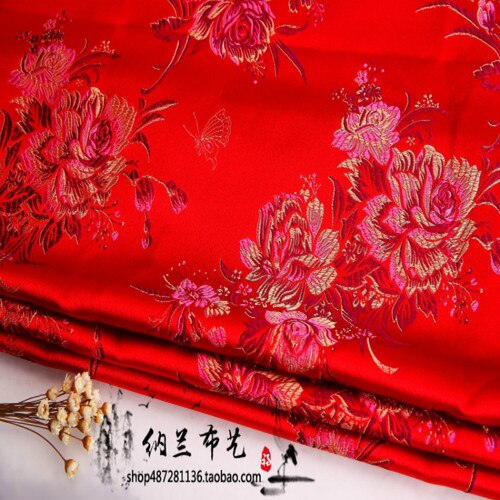 Pæon brokade stof damask jacquard amerikansk stil beklædning kostume polstring møblering tøj stof 75*50cm: E