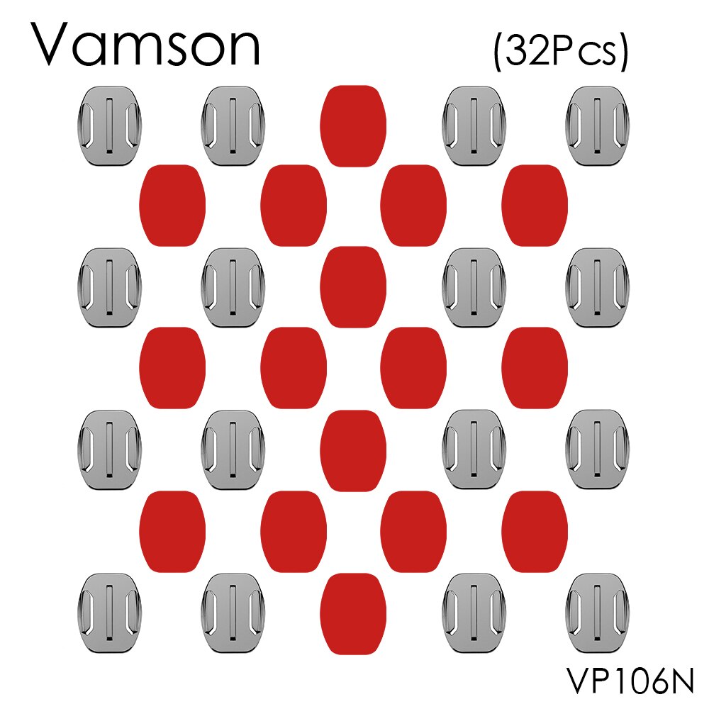 Vamson 16 stks/set Flat Surface Mount Base + 16 pcs 3 M Sticker Adhesive Voor Gopro Hero 5 4 3 + voor Xiaomi voor Yi voor SJ400 VP106N