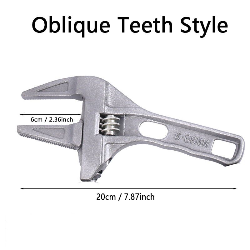 TOOLSAY Bathroom Adjustable Wrench for Tight Spaces Multifunction Spanner for Plumbing Task Pipe Tube Nut Toilet Sink Pool: Oblique Teeth Style