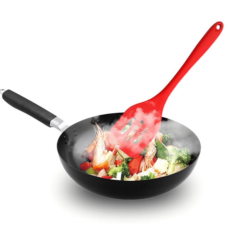 Juego de utensilios de cocina de silicona, 6 pinzas, espátula grande, espátula, batidor de huevos, pala de fugas, utensilios de cocina