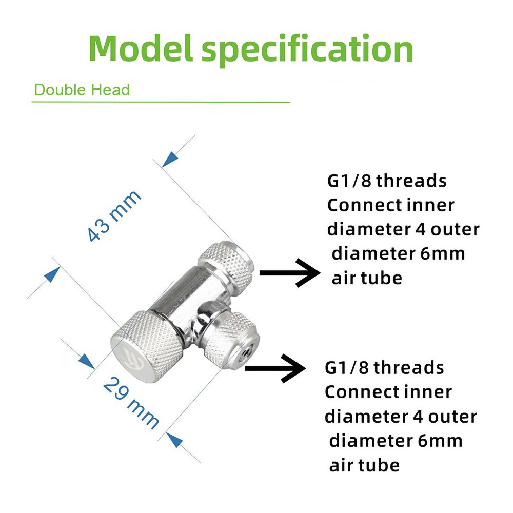 Adjusting Valve for CO2 Regulator Aquarium Fish Tank CO2 System Carbon Dioxide Fine-tuning Valve Regulator: Double head