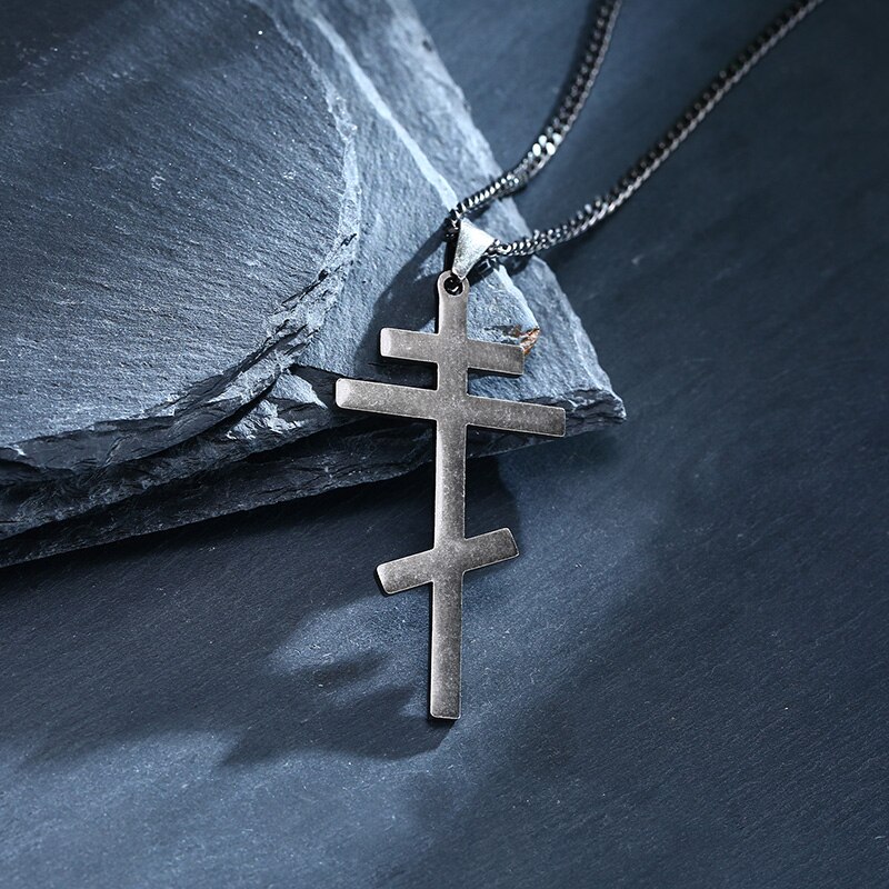4 Kleuren Orthodoxe Kerk Eeuwige Cross Hanger Ketting Rusland Oekraïne Christendom Sieraden