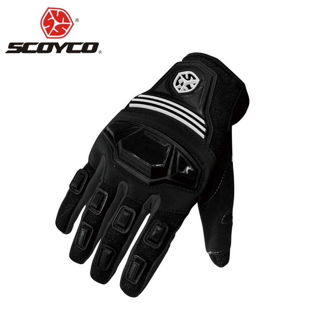SCOYCO Motorcycle Gloves Full Finger Moto Gloves Outdoor Sports Riding Guantes Breathable Mesh Motocross Off-Road Racing Gloves