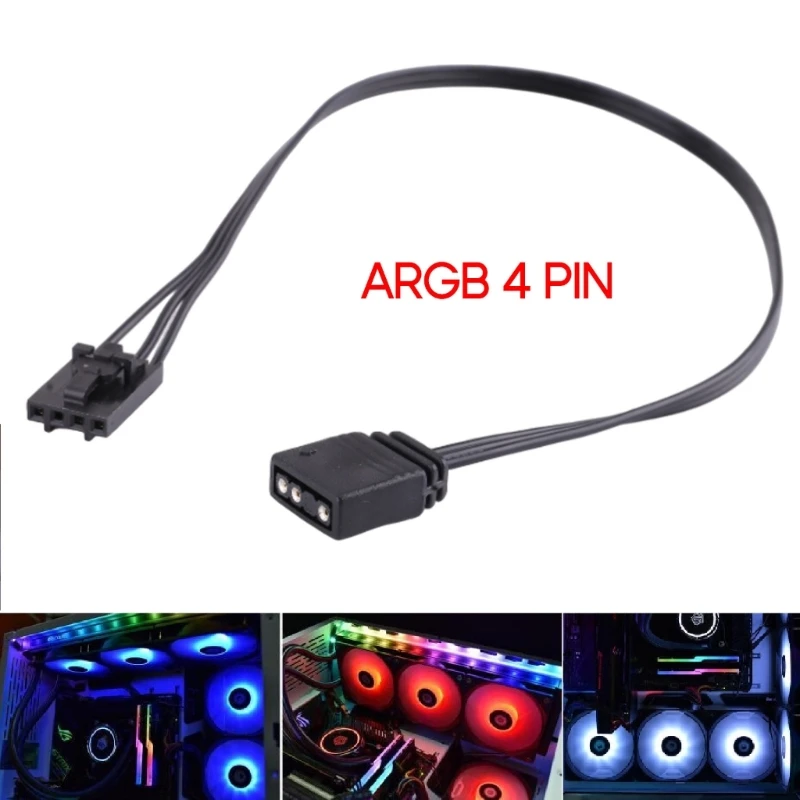 Línea conector adaptador ARGB 4 pines y 5V para RGB a ARGB estándar 4 pines y 5V