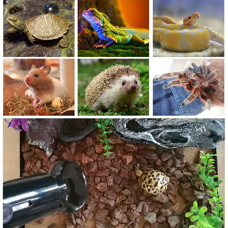 1 Pcs Reptile Thicker Infrared Ceramic Heat Lamp Pet Heater Snake Tortoises Lizard Heating Equipment Reptile Supplies 25-200