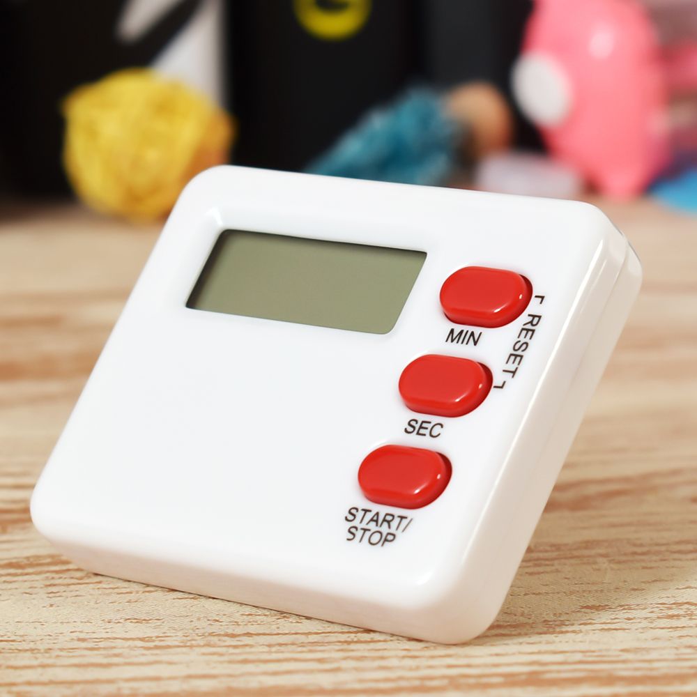 Firkantet mini bærbar lcd digitalt bord nedtællingsmagnet alarm alarm diy køkkenovn madlavning timer digitalt bordur