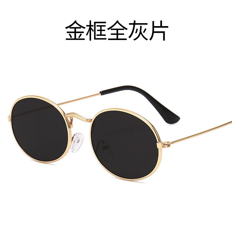 Populaire retro ronde montuur zonnebril heren zonnebril dames zonnebril klassieke metalen vorm ovale zonnebril: Oranje