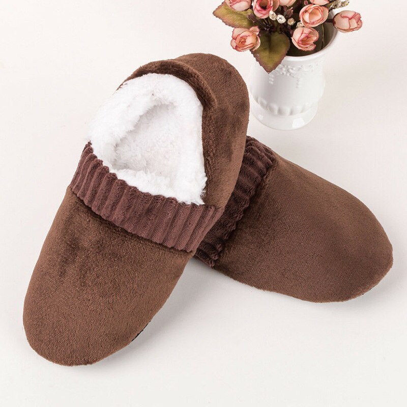 Men Soft Slippers House Floor Socks Anti-slip Indoor Winter Warm Slipper J55