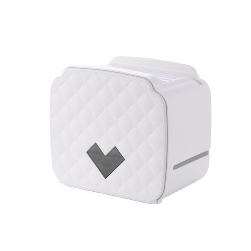 Toilet Paper Holder Roll Paper Tube Bathroom Plastic Waterproof Tissue Box Toilet Paper Tray Wall Mounted Storage Box Organizer: white