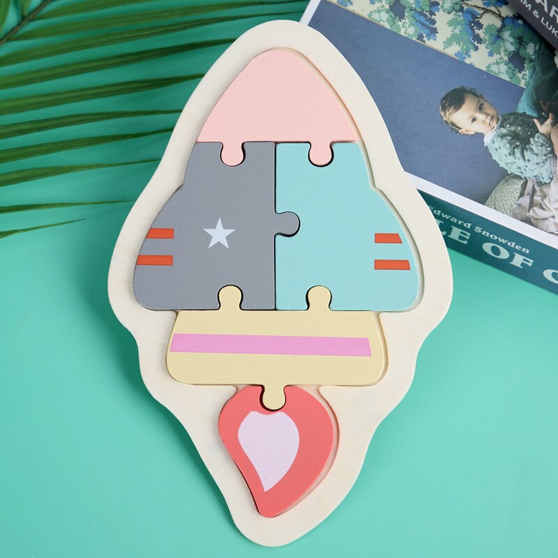 Kids Wooden Puzzles Macaron Colorful Animal Jigsaw Puzzle Toys For Toddler Puzzle Early Educational Toys For Child: 14