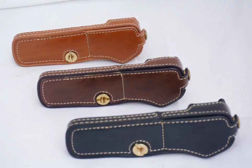 Neue Pu-leder Halbkörper Kamera Tasche für Olympus EM5 II OMD EM5II EM5 Mark II Untere Abdeckung Öffnen batterie