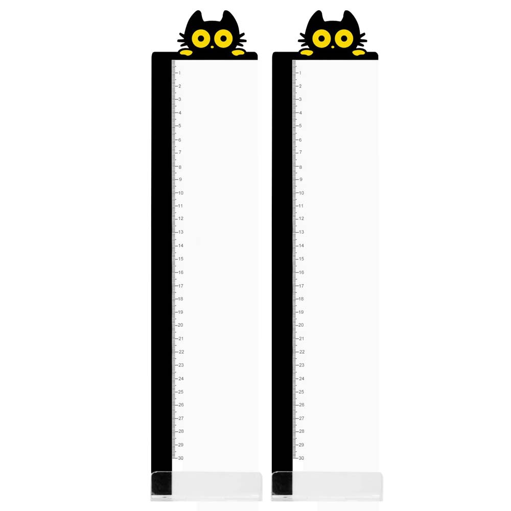 Tablero de pestañas con regla para ordenador, PC, portátil, pantallas de Monitor de televisión, notas y mensajes acrílicos de dibujos animados bonitos, 1 par