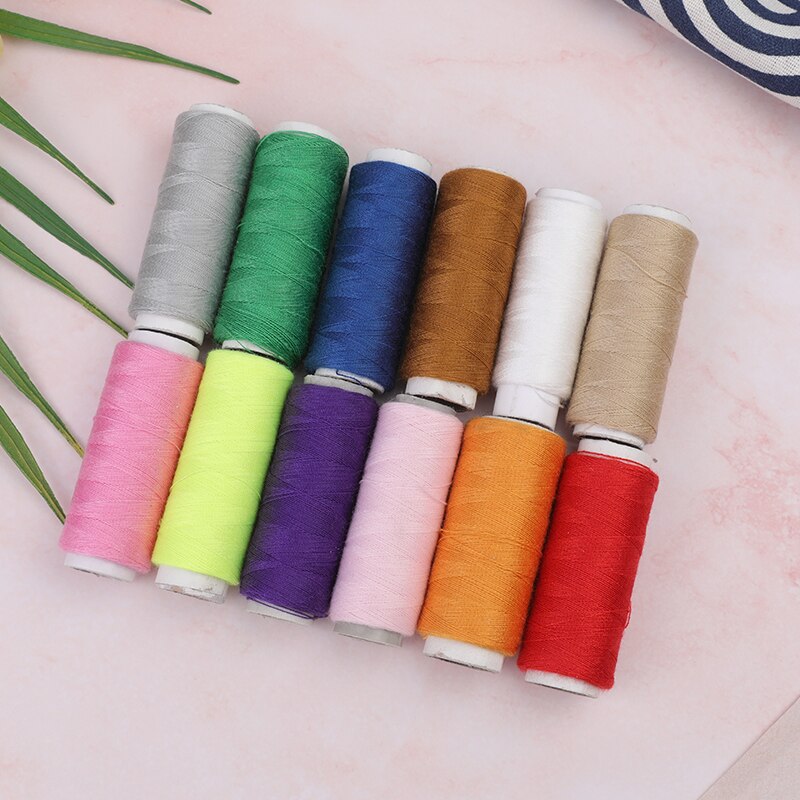 12 Spools/Lot Sewing Thread Yarn Strong And Durable Thread Multicolor For Sewing Hand Sewing Machine Yarn Knitting