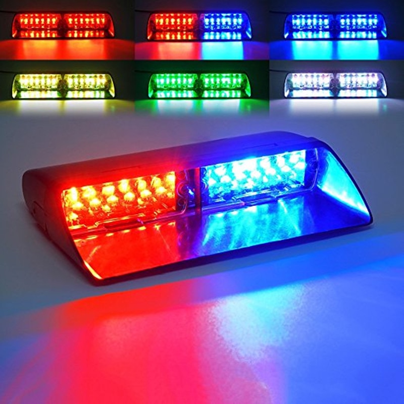 Polizei Lichter Auto LED Strobe Licht verrotten/Blau Bernstein/Weiß Signal Lampen Blitz Bindestrich Notfall Blinkende Windschutzscheibe Warnung licht 12V