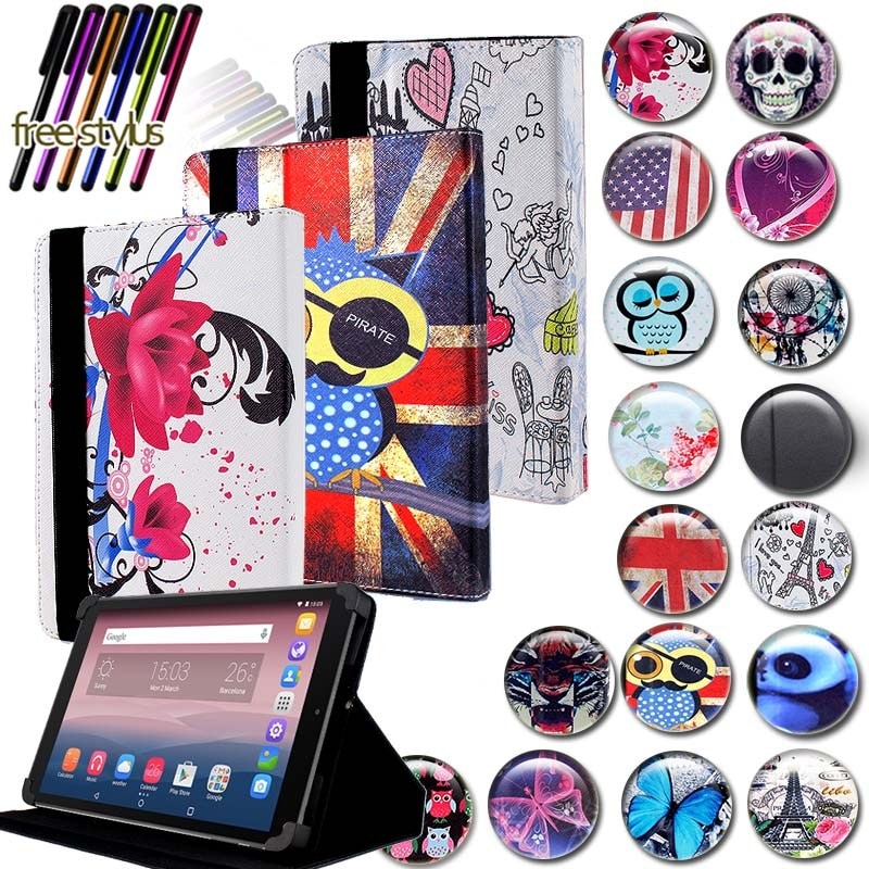 KK&LL For Alcatel OneTouch Pixi 3 10 inch - Leather Tablet Stand Folio Cover Case + Free stylus