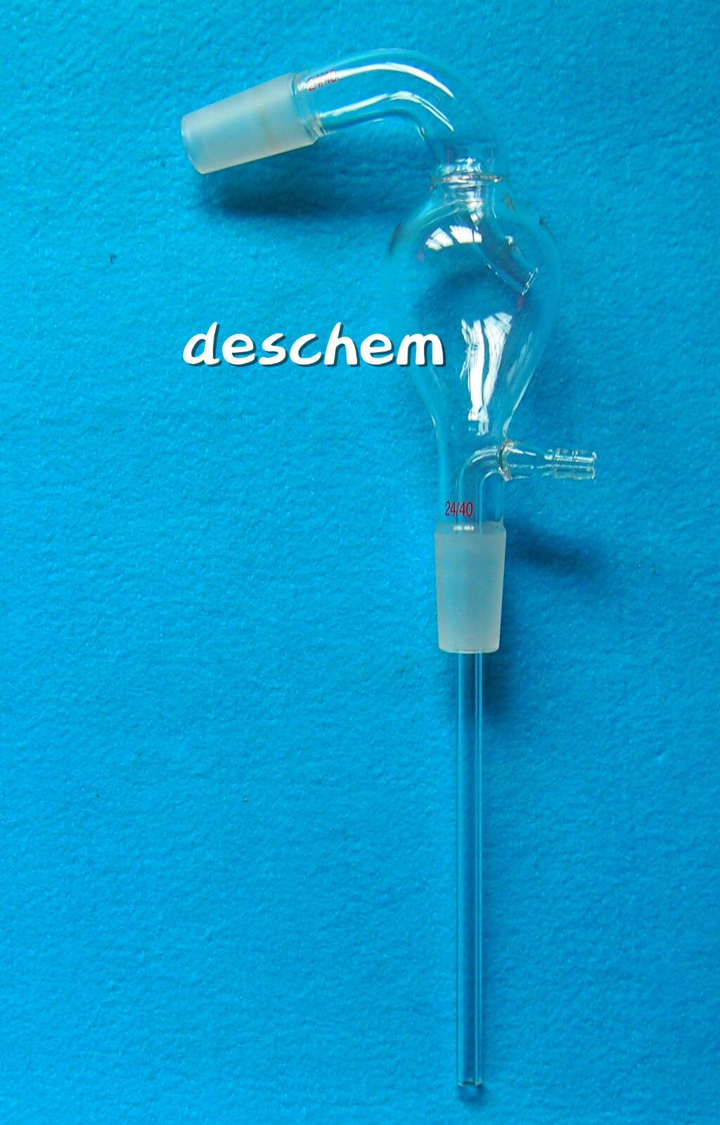 100 ml, 24/40, cabezal de destilación de vapor de vidrio, ranurado en forma de pera, trabajo de Química