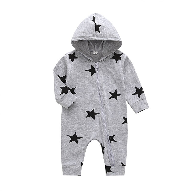 Carter Toddler newborn Baby Boy and Girl Hooded Zipper Jumpsuit Little Star Jumpsuit Baby Boy Clothes: 70CM