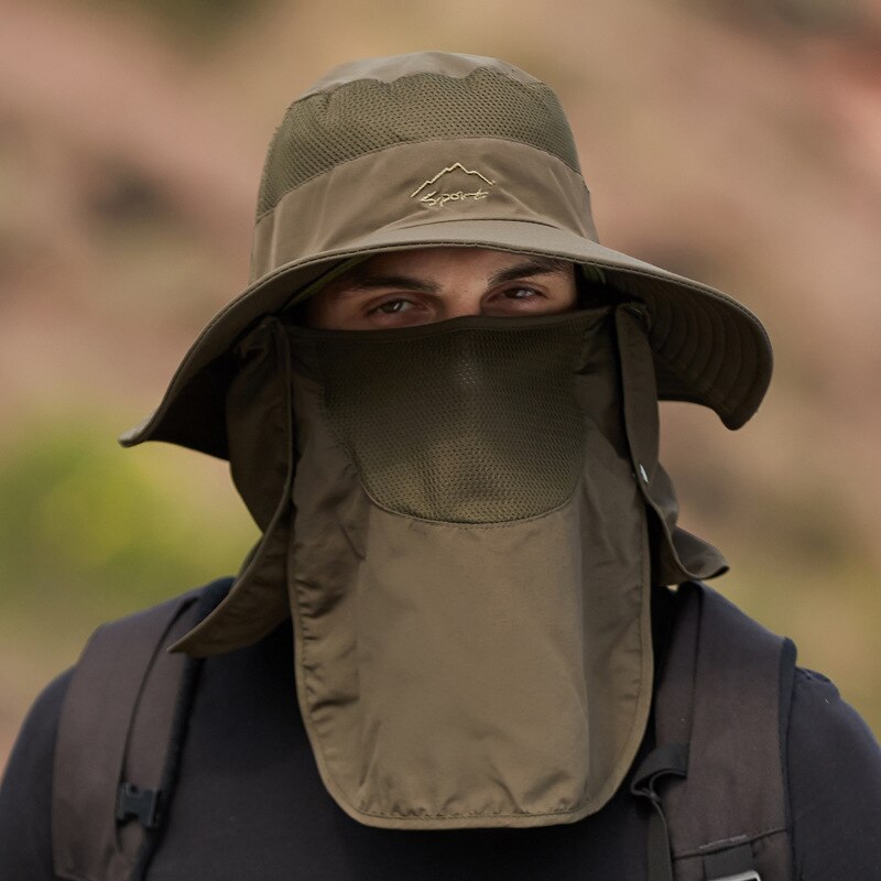 Männer Hütte Anti-Uv Eimer Hütte Fischer Hütte Sonnenschutz 360 Hüte Männer Sommer Hütte Hütte Gesicht Maske Schal kombiniert Sonnenblende